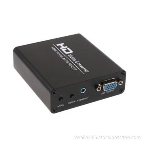 HDMI to VGA + Audio Converter, Supports 1,920 x 1,080 Pixels, 5V/1A Power SupplyNew